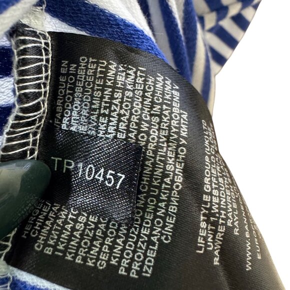 Royal Monk Vintage Blue & White Striped T-Shirt with Embroidered Life Preservers - Picture 7 of 8